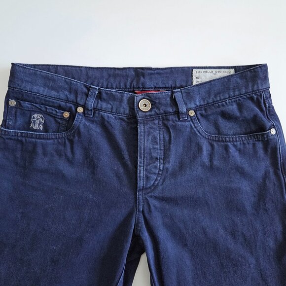 Brunello Cucinelli Men’s Slim Fit Five-Pocket Jeans – US 32 (IT 48), Dark Wash - Picture 8 of 15